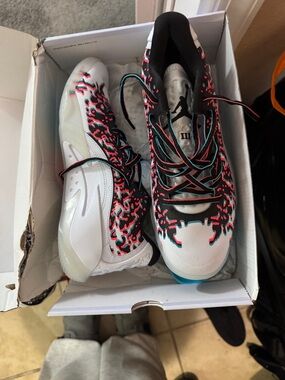 Nike Kids Sneakers White Black Pink Blue Accents